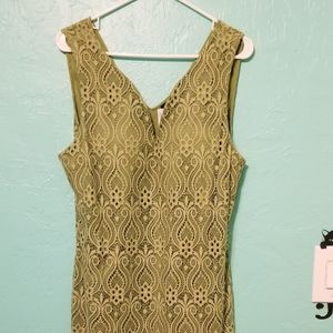 Gorgeous Olive green lace Zenobia sleeveless dress Like❤️to get price drop